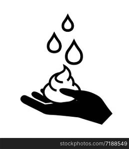 Hand washing vector icon hygiene symbol on white isolated background eps10. Hand washing vector icon hygiene symbol on white isolated