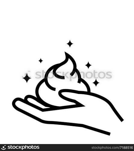Hand washing with soap icon line vector hygiene symbol on white isolated background eps10. Hand washing with soap icon line vector hygiene symbol on white isolated background