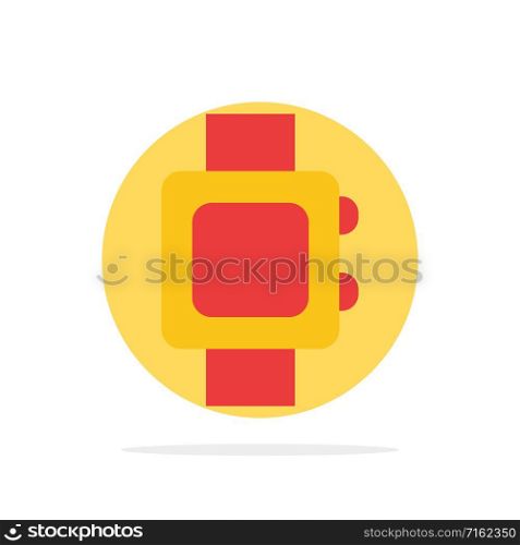Hand Watch, Clock, School Abstract Circle Background Flat color Icon