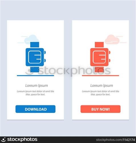 Hand Watch, Clock, School Blue and Red Download and Buy Now web Widget Card Template