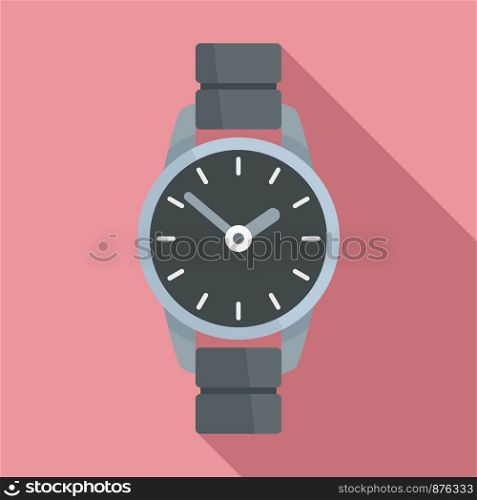 Hand watch icon. Flat illustration of hand watch vector icon for web design. Hand watch icon, flat style