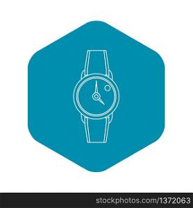 Hand watch icon. Outline illustration of hand watch vector icon for web. Hand watch icon, outline style