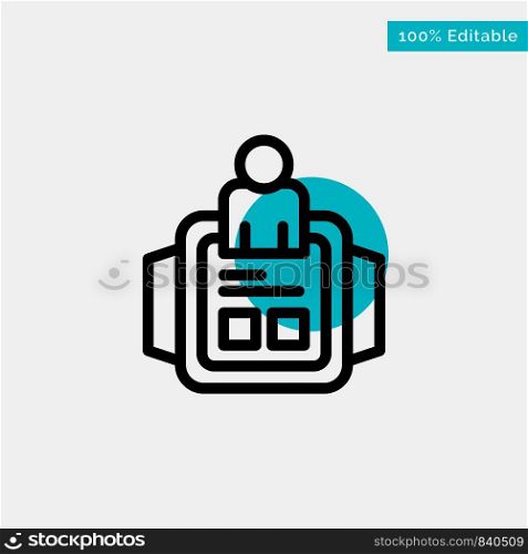 Hand Watch, Man, Time, Technology turquoise highlight circle point Vector icon