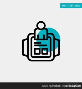 Hand Watch, Man, Time, Technology turquoise highlight circle point Vector icon