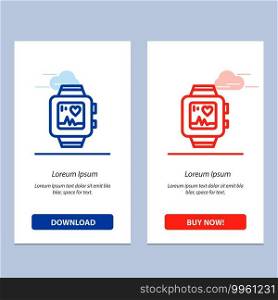 Hand watch, Watch, Love, Heart  Blue and Red Download and Buy Now web Widget Card Template