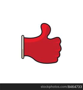 hand wearing red glove thumbs up vector illustration.