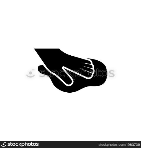 Hand Wiping and Cloth, Cleaning. Flat Vector Icon illustration. Simple black symbol on white background. Hand Wiping and Cloth, Cleaning sign design template for web and mobile UI element. Hand Wiping and Cloth, Cleaning Flat Vector Icon