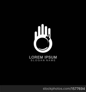 Hand With boom logo creative alphabet concept dsign