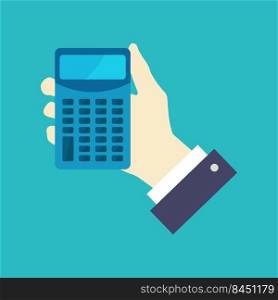 Hand with calculator