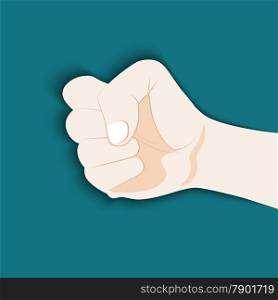 Hand with clenched fist flat style vector&#xA;