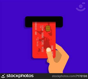 Hand with credit card for payment. Business concept or banking concept. Eps10. Hand with credit card for payment. Business concept or banking concept.