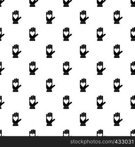 Hand with heart pattern seamless in simple style vector illustration. Hand with heart pattern vector
