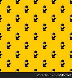 Hand with heart pattern seamless vector repeat geometric yellow for any design. Hand with heart pattern vector