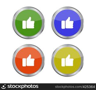 hand with like button