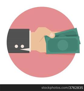 Hand with money , eps10 vector format