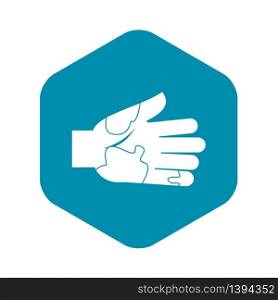 Hand with stains icon. Simple illustration of hand with stains vector icon for web. Hand with stains icon, simple style