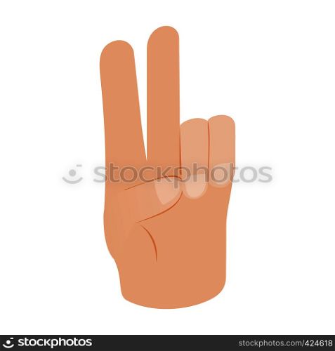 Hand with two fingers isometric 3d icon on a white background. Hand with two fingers isometric 3d icon
