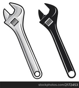 Hand wrench tool or spanner vector illustration