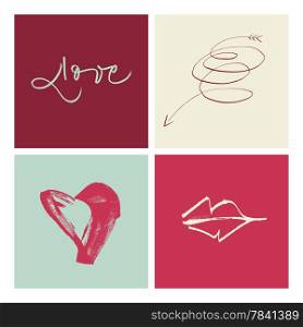 Hand-written Amore Love Amor illustration. EPS vector file. Hi res JPEG included.&#xA;
