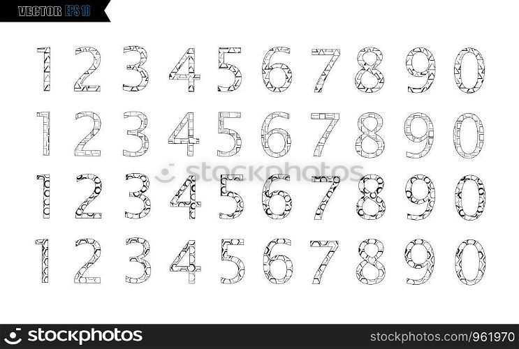 Hand written calligraphy alphabet black ink brush lettering, numbers and punctuation marks, grunge font style with ink splashes. Vector.. Hand written calligraphy alphabet black ink brush lettering, numbers and punctuation marks, grunge font style with ink splashes. Vector