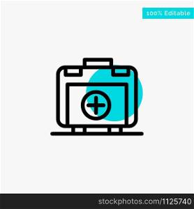 Handbag, Bag, Health bag, Medical turquoise highlight circle point Vector icon