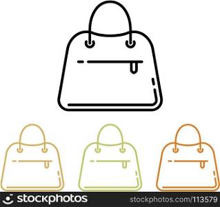 Handbag Icon, Hand Bag Design Vector Art Illustration
