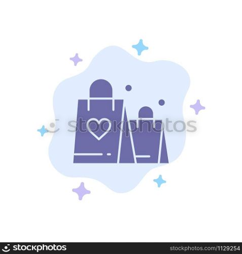 Handbag, Love, Heart, Wedding Blue Icon on Abstract Cloud Background