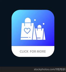 Handbag, Love, Heart, Wedding Mobile App Button. Android and IOS Glyph Version