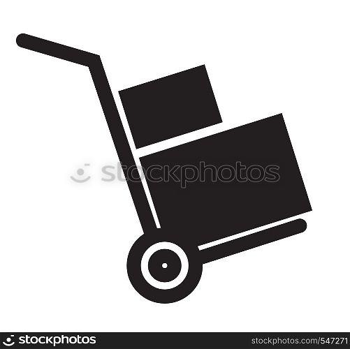 handcart icon on white background. flat style design. handcart sign.