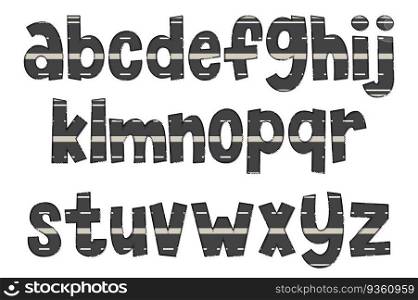Handcrafted Asphalt Road Letters. Color Creative Art Typographic Design