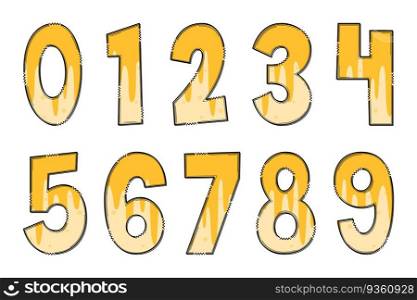 Handcrafted Cheesecake Numbers. Color Creative Art Typographic Design