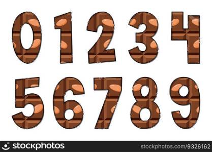 Handcrafted Chocolate Letters. Color Creative Art Typographic Design