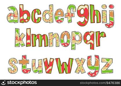 Handcrafted Christmas Cookie Letters. Color Creative Art Typographic Design