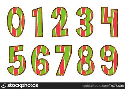 Handcrafted Christmas Cookie Number. Color Creative Art Typographic Design