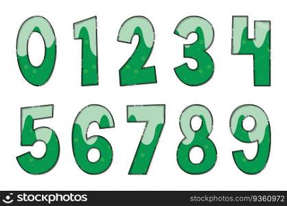 Handcrafted Green Beer Numbers. Color Creative Art Typographic Design