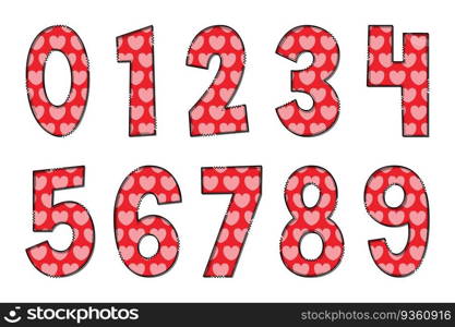 Handcrafted Lovely Numbers. Color Creative Art Typographic Design