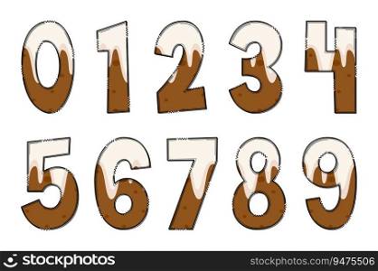 Handcrafted Merry Christmas Number. Color Creative Art Typographic Design