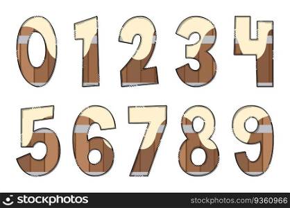 Handcrafted Root Beer Numbers. Color Creative Art Typographic Design