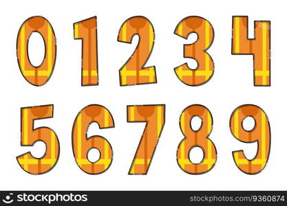 Handcrafted Safety Vest Numbers. Color Creative Art Typographic Design