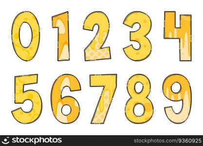 Handcrafted Say Cheese Numbers. Color Creative Art Typographic Design