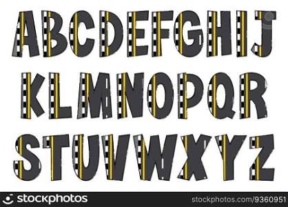 Handcrafted Sidewalk Letters. Color Creative Art Typographic Design