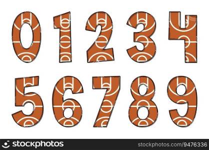 Handcrafted Sports Fields Number. Color Creative Art Typographic Design