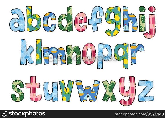 Handcrafted Summer Letters. Color Creative Art Typographic Design