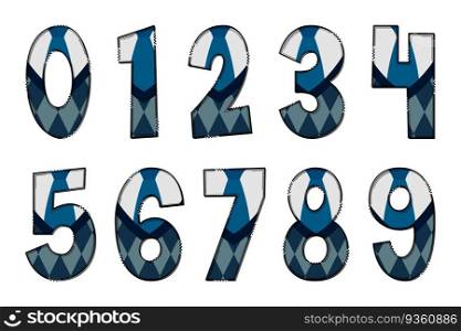 Handcrafted Sweaters Numbers. Color Creative Art Typographic Design
