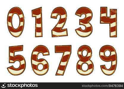 Handcrafted Sweet Food Number. Color Creative Art Typographic Design