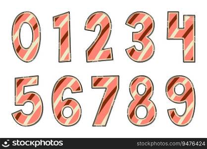 Handcrafted Sweet Food Number. Color Creative Art Typographic Design