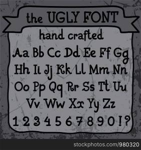 handcrafted ugly font