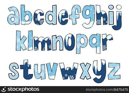 Handcrafted Winter Time Letters. Color Creative Art Typographic Design