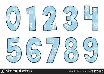 Handcrafted Winter Time Number. Color Creative Art Typographic Design