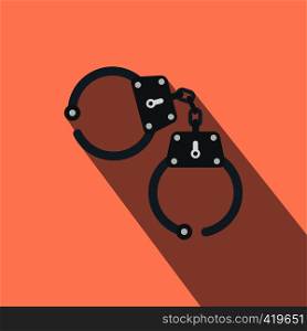 Handcuff flat icon for web and mobile devices. Handcuff flat icon